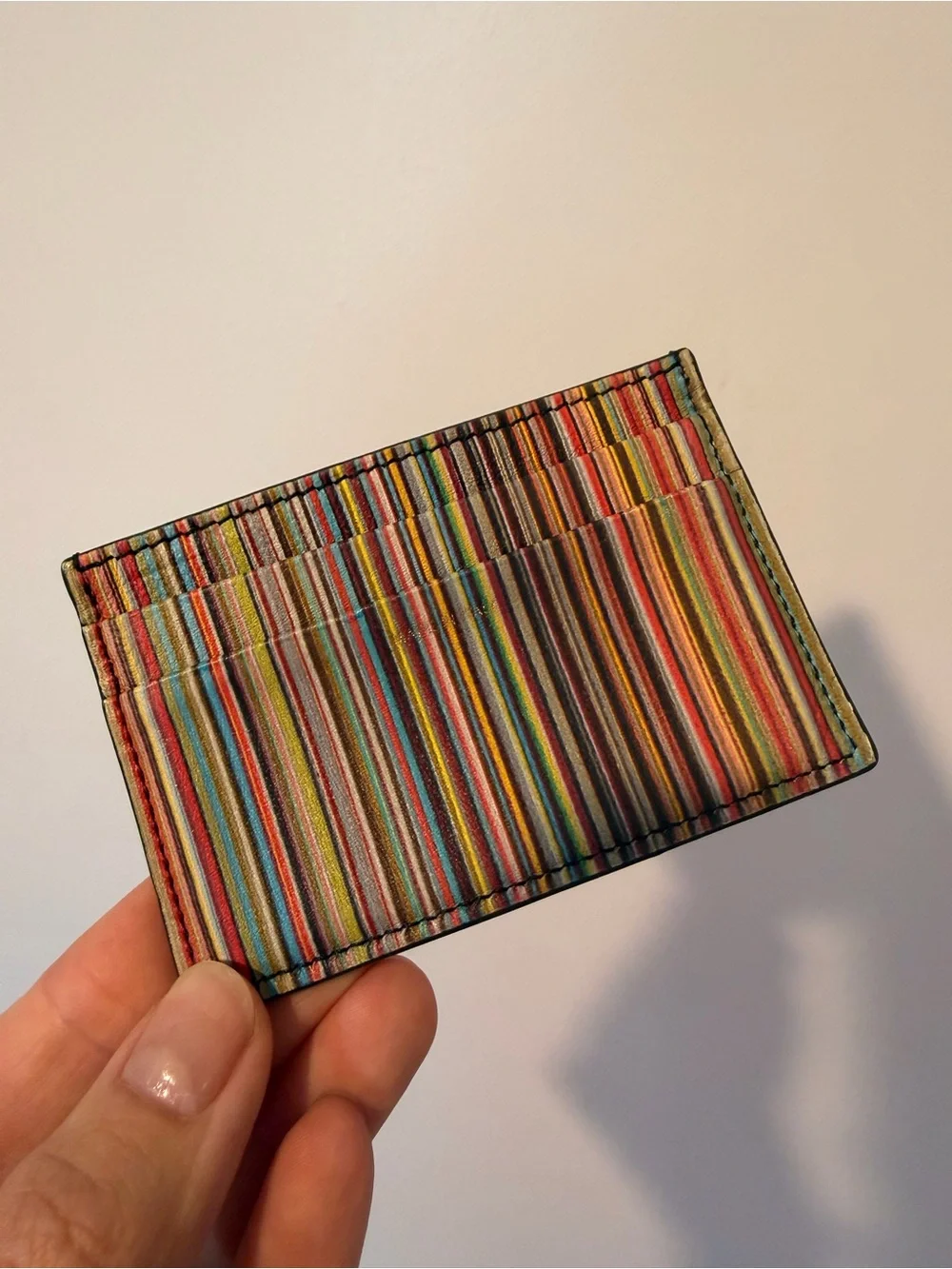Paul Smith Rainbow Stripe Leather Card Case Wallet